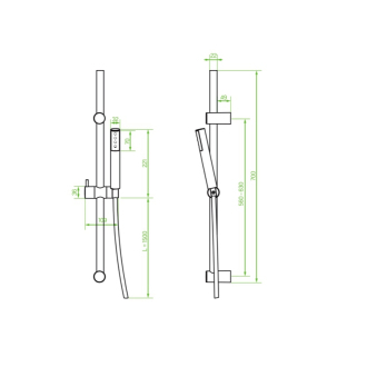 Laveo PRETTO NLP_11A2 Sprchový set, grafit