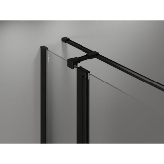 Mexen Mist T sprchovací kút s ľavým výklopným mechanizmom 95 x 95 cm, čierny rám, čierna - 8A4T-095-095-70-70-L