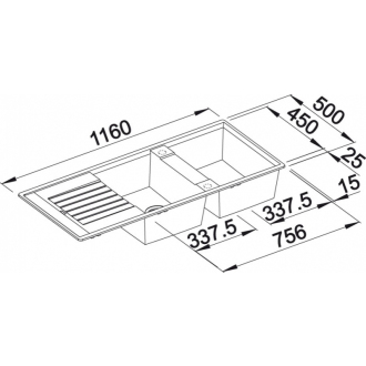 Blanco ZIA 8 S 515596 dvojdrez s odkvapom, obojstranný aluminium drez vstavaný