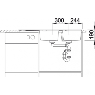 Blanco ZIA 8 S 515596 dvojdrez s odkvapom, obojstranný aluminium drez vstavaný