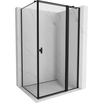 Sprchovací kút Mexen Mist T s pravými pántami 115 x 70 cm, čierny rám, čierna - 8A4T-115-070-70-70-P