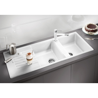 Blanco ZIA 8 S 515597 dvojdrez s odkvapom, obojstranný biela drez vstavaný