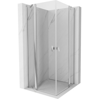 Sprchovací kút Mexen Mist Duo s výklopným mechanizmom 80 x 80 cm, priehľadný, chróm - 8A4-080-080-01-00