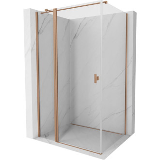 Sprchovací kút Mexen Mist T s výklopným mechanizmom 120 x 100 cm, priehľadný, kartáčovaná meď - 8A4T-120-100-65-00
