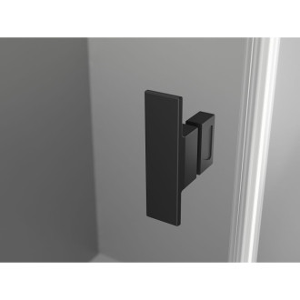 Sprchovací kút Mexen Mist T s výklopným mechanizmom 100 x 75 cm, priehľadný, čierny - 8A4T-100-075-70-00