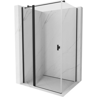 Sprchovací kút Mexen Mist T s výklopným mechanizmom 105 x 90 cm, priehľadný, čierny - 8A4T-105-090-70-00