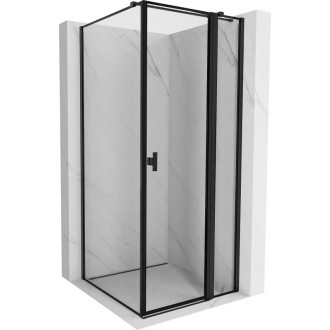 Sprchovací kút Mexen Mist T s pravými pántami 120 x 120 cm, čierny rám, čierna - 8A4T-120-120-70-70-P