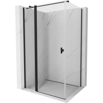 Sprchovací kút Mexen Mist T s výklopným mechanizmom 120 x 100 cm, priehľadný, čierny - 8A4T-120-100-70-00