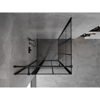 Mexen Mist T sprchovací kút s ľavým výklopným uzáverom 70 x 70 cm, čierny rošt, čierna - 8A4T-070-070-70-77-L