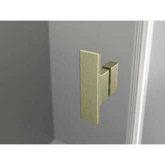 Sprchovací kút Mexen Mist Duo s výklopným mechanizmom 110 x 105 cm, priehľadný, kartáčované zlato - 8A4-110-105-55-00