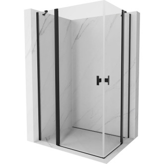 Sprchovací kút Mexen Mist Duo s výklopným mechanizmom 120 x 95 cm, priehľadný, čierny - 8A4-120-095-70-00