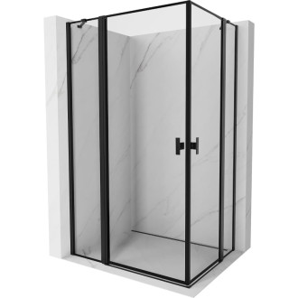 Mexen Mist Duo výklopný sprchovací kút 90 x 70 cm, čierny rám, čierna - 8A4-090L-070P-70-70