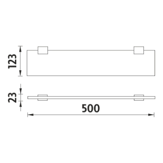 Nimco Kibo Ki X350-C-90 Polica IXI, 50 cm čierny mat