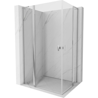 Mexen Mist L Duo sprchovací kút s výklopným mechanizmom 115 x 110 cm, priehľadný, chróm - 8A4L-115-110-01-00