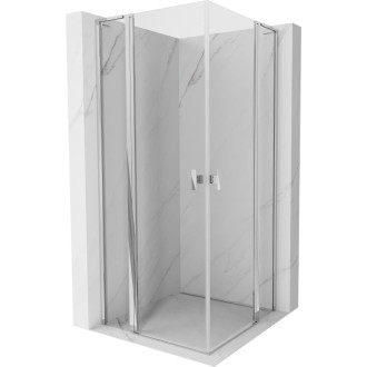 Mexen Mist L Duo sprchovací kút s výklopným mechanizmom 120 x 120 cm, priehľadný, chróm - 8A4L-120-120-01-00