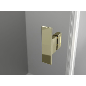 Sprchovací kút Mexen Mist L Duo s výklopným mechanizmom 90 x 90 cm, priehľadný, zlatý - 8A4L-090-090-50-00