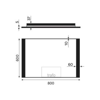 Nimco čierne LED zrkadlo 800x600 ZPC 41003-90
