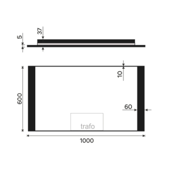 Nimco čierne LED zrkadlo 1000x600 ZPC 41004-90