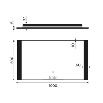 Nimco čierne LED zrkadlo 1000x600 s dotykovým senzorom ZPC 41004V-90