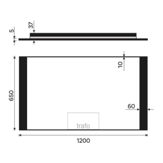 Nimco čierne LED zrkadlo 1200x650 ZPC 41006-90