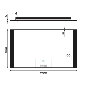 Nimco čierne LED zrkadlo 1200x650 s dotykovým senzorom ZPC 41006V-90