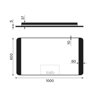 Nimco čierne LED zrkadlo 1000x600 ZPC 42004-90