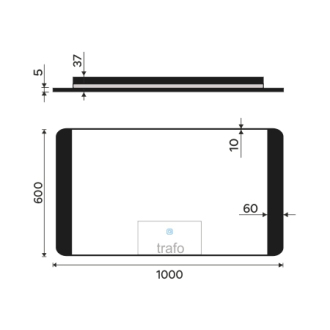 Nimco čierne LED zrkadlo 1000x600 s dotykovým senzorom ZPC 42004V-90