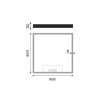 Nimco čierne LED zrkadlo 600x600 ZPC 13066-90