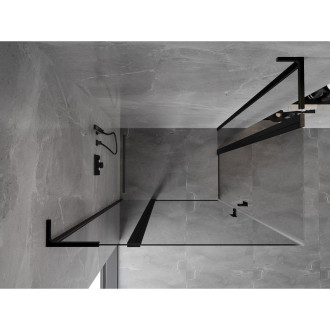 Sprchovací kút Mexen Mist L Duo s výklopným mechanizmom 115 x 90 cm, priehľadný, čierny - 8A4L-115-090-70-00