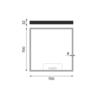 Nimco čierne LED zrkadlo 700x700 ZPC 13077-90