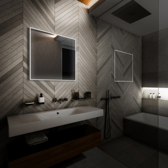Nimco čierne LED zrkadlo 700x700 s dotykovým senzorom ZPC 13077V-90