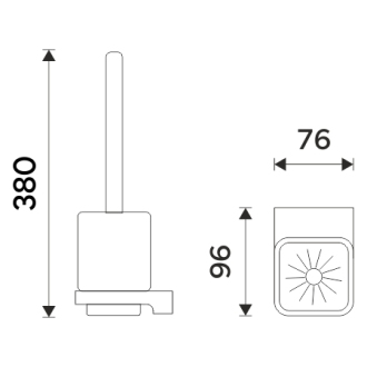 Nimco Toaletná WC kefa s hranatou rukoväťou MAC 29094KN-HR-90