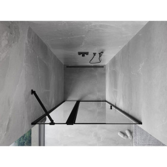 Sprchové dvere Mexen Mist s ľavými pántami 90 cm, čierny rám, čierne - 8A4-090-000-70-70-L