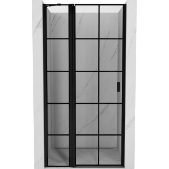 Sprchové dvere Mexen Mist s ľavými pántami 110 cm, čierny rošt, čierne - 8A4-110-000-70-77-L