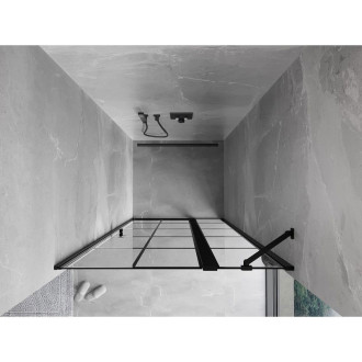 Sprchové dvere Mexen Mist s pravými pántami 70 cm, čierny rošt, čierne - 8A4-070-000-70-77-P
