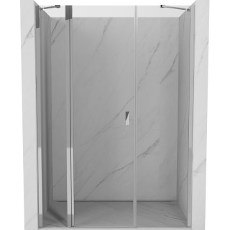 Sprchové dvere Mexen Mist s otočnými dverami 140 cm, priehľadné, chróm - 8A4-140-001-01-00