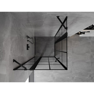 Mexen Mist Duo výklopný sprchovací kút 95 x 95 cm, čierny rošt, čierna - 8A4-095L-095P-70-77