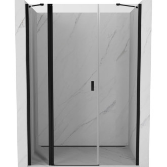 Sprchové dvere Mexen Mist s otočným výklopným mechanizmom 155 cm, priehľadné, čierne - 8A4-155-001-70-00