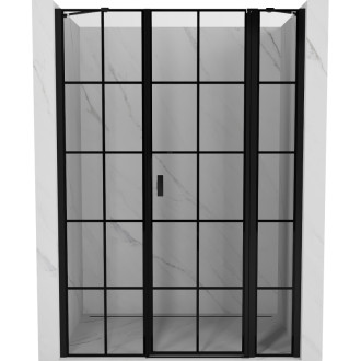 Sprchové dvere Mexen Mist s pravými pántami 140 cm, čierny rošt, čierne - 8A4-140-001-70-77-P