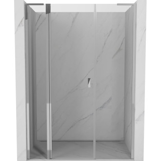 Sprchové dvere Mexen Mist L s otočnými dverami 145 cm, priehľadné, chróm - 8A4L-145-001-01-00