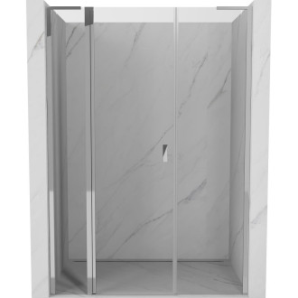 Sprchové dvere Mexen Mist L s otočnými dverami 155 cm, priehľadné, chróm - 8A4L-155-001-01-00