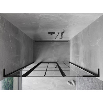 Sprchové dvere Mexen Mist L s ľavými pántami 160 cm, čierny rošt, čierne - 8A4L-160-001-70-77-L