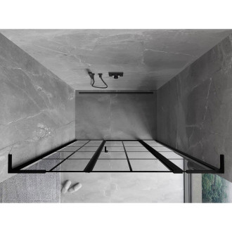 Sprchové dvere Mexen Mist L s pravými pántami 140 cm, čierny rošt, čierne - 8A4L-140-001-70-77-P