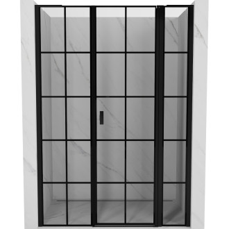 Sprchové dvere Mexen Mist L s pravými pántami 150 cm, čierny rošt, čierne - 8A4L-150-001-70-77-P