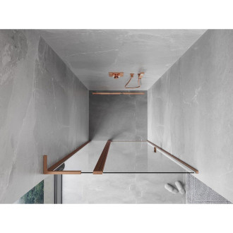 Sprchové dvere Mexen Mist L s otočnými dverami 110 cm, priehľadné, kartáčovaná meď - 8A4L-110-000-65-00