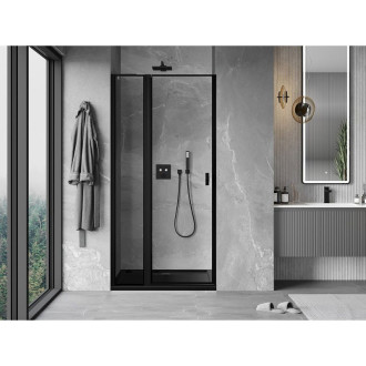 Sprchové dvere Mexen Mist L s ľavými pántami 90 cm, čierny rám, čierne - 8A4L-090-000-70-70-L