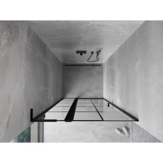 Sprchové dvere Mexen Mist L s ľavými pántami 120 cm, čierny rošt, čierne - 8A4L-120-000-70-77-L