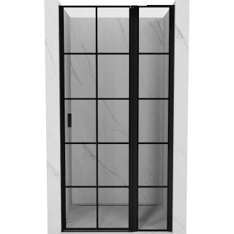 Sprchové dvere Mexen Mist L s pravými pántami 90 cm, čierny rošt, čierne - 8A4L-090-000-70-77-P