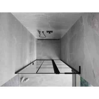 Sprchové dvere Mexen Mist L s pravými pántami 100 cm, čierny rošt, čierne - 8A4L-100-000-70-77-P