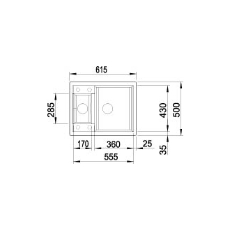 Blanco METRA 6 516172 drez bez odkvapu, obojstranný aluminium drez vstavaný